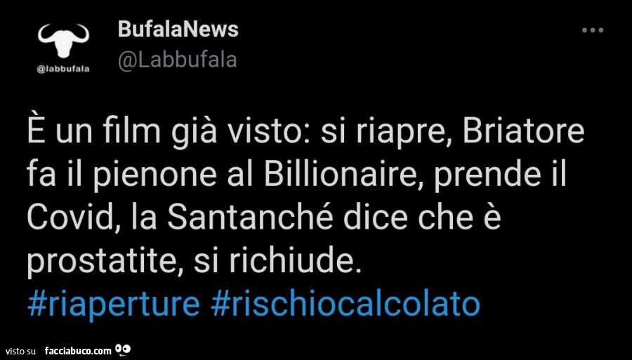 È un film già visto: si riapre, briatore fa il pienone al billionaire, prende il covid, la santanché dice che è prostatite, si richiude