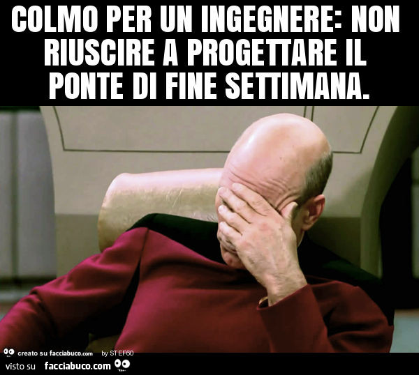 Colmo per un ingegnere: non riuscire a progettare il ponte di fine settimana
