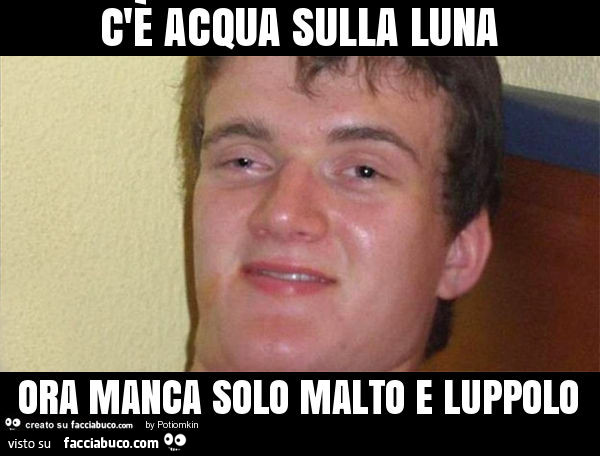 C'è acqua sulla luna ora manca solo malto e luppolo
