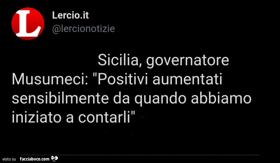 Sicilia, governatore musumeci: positivi aumentati sensibilmente da quando abbiamo iniziato a contarli