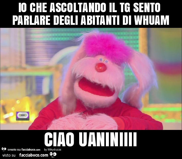 Io che ascoltando il tg sento parlare degli abitanti di whuam ciao uaniniiii