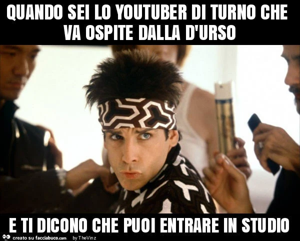 Quando sei lo youtuber di turno che va ospite dalla d'urso e ti dicono che puoi entrare in studio