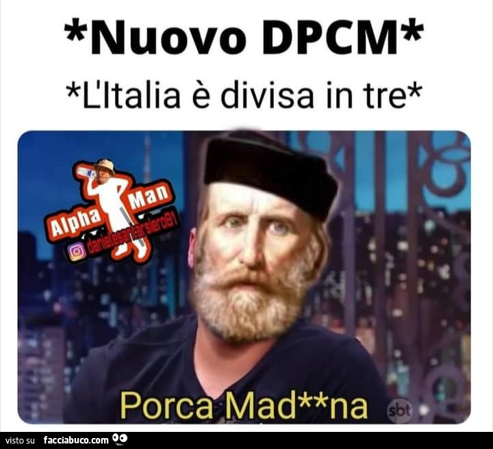 Nuovo dpcm l'Italia è divisa in tre