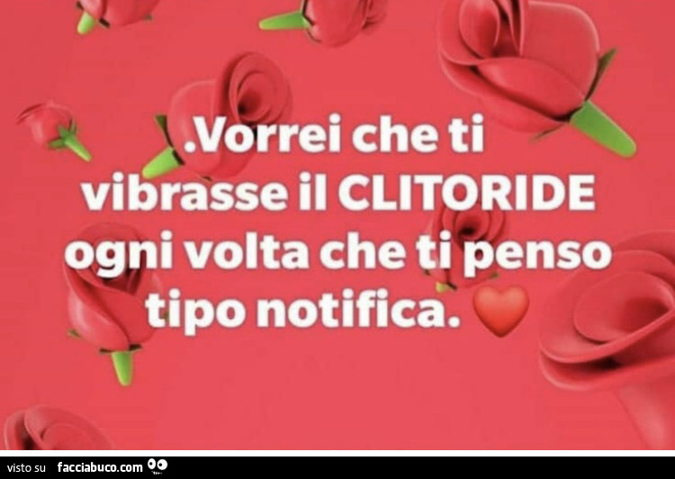 Vorrei che ti vibrasse il clitoride ogni volta che ti penso tipo notifica