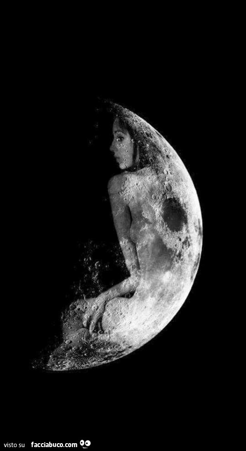 Donna raffigurata sulla luna