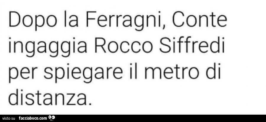 Dopo la ferragni, conte ingaggia rocco siffredi per spiegare il metro di distanza