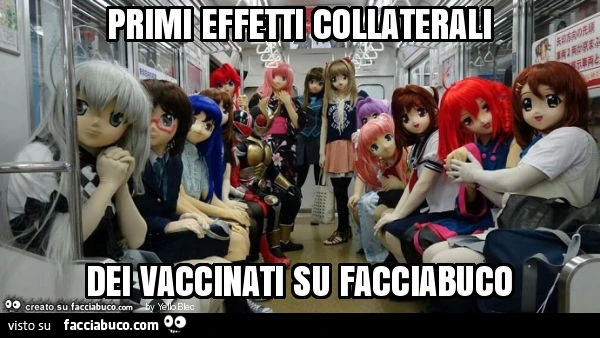 Primi effetti collaterali dei vaccinati su facciabuco