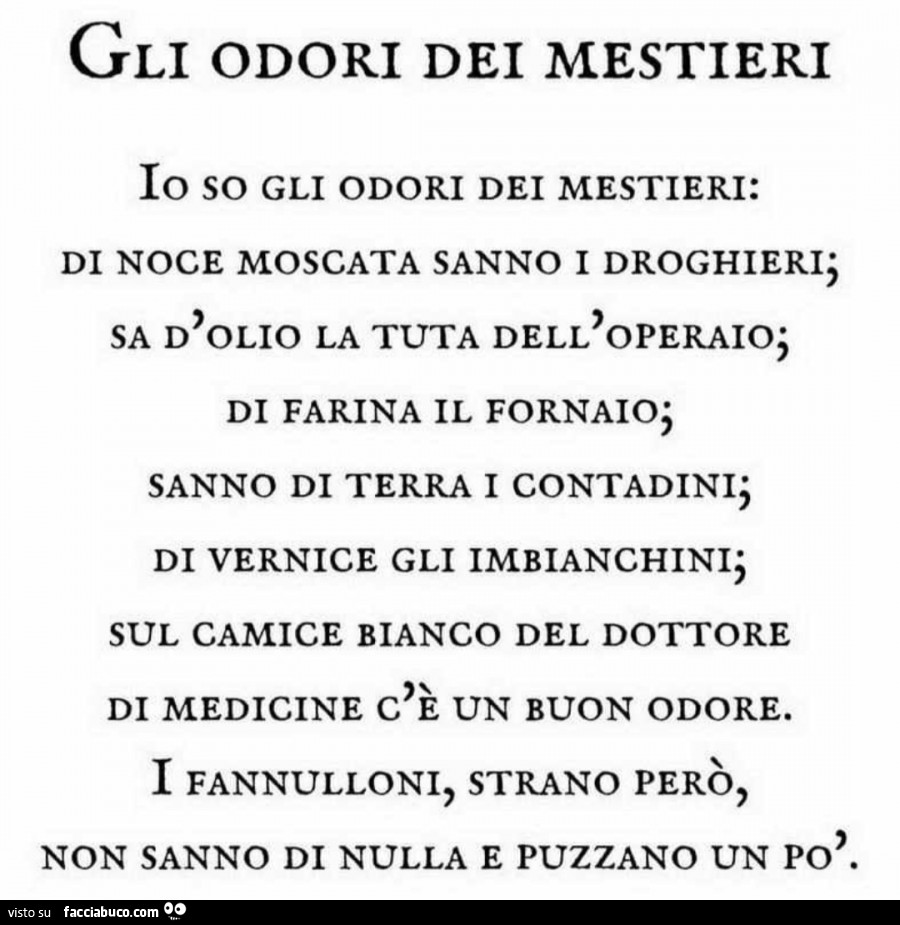 Gli odori dei mestieri