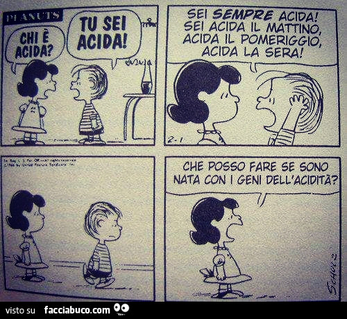 Vignetta Lucy e Charly Brown i geni dell'acidità