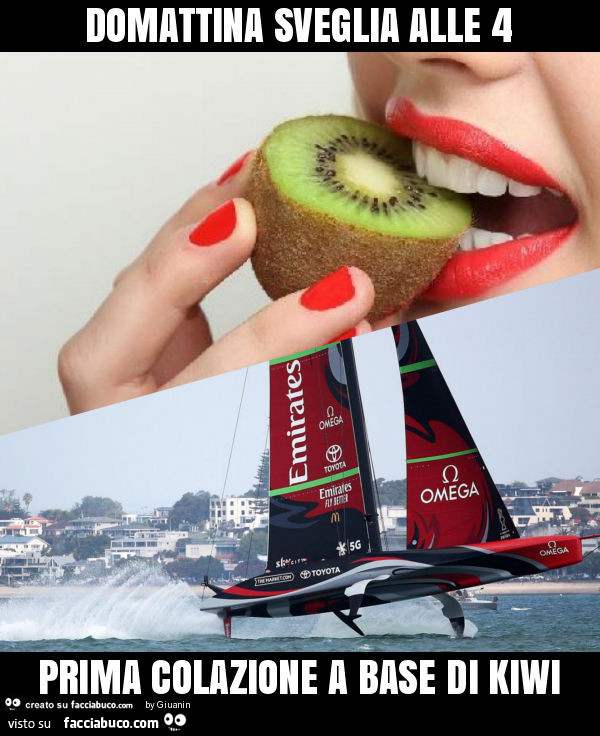 Domattina sveglia alle 4 prima colazione a base di kiwi