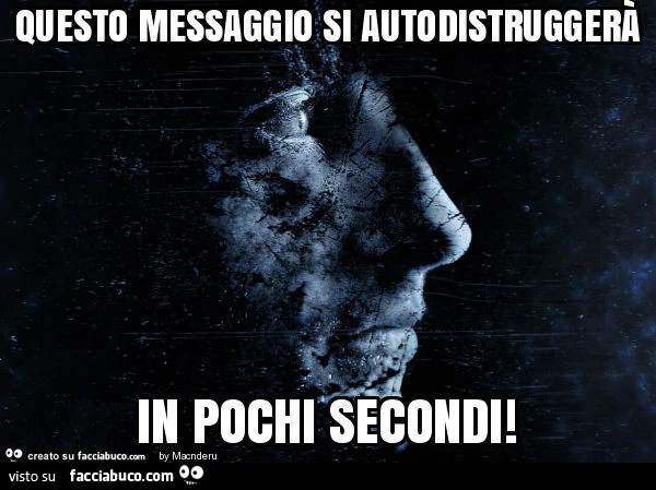 Questo messaggio si autodistruggerà in pochi secondi