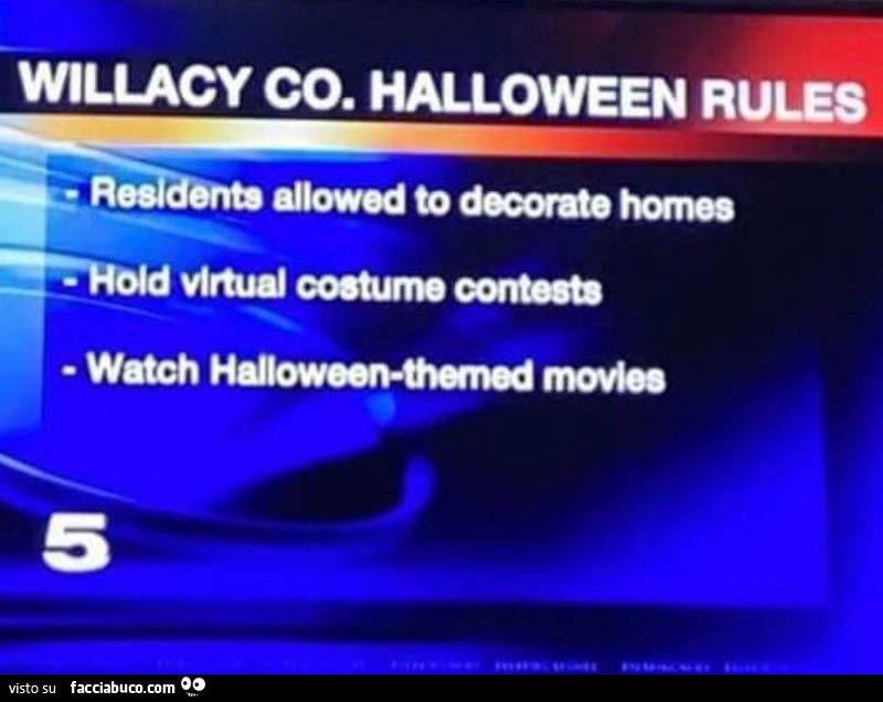 Willacy Halloween Rules