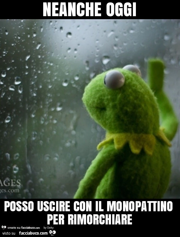 Neanche oggi posso uscire con il monopattino per rimorchiare