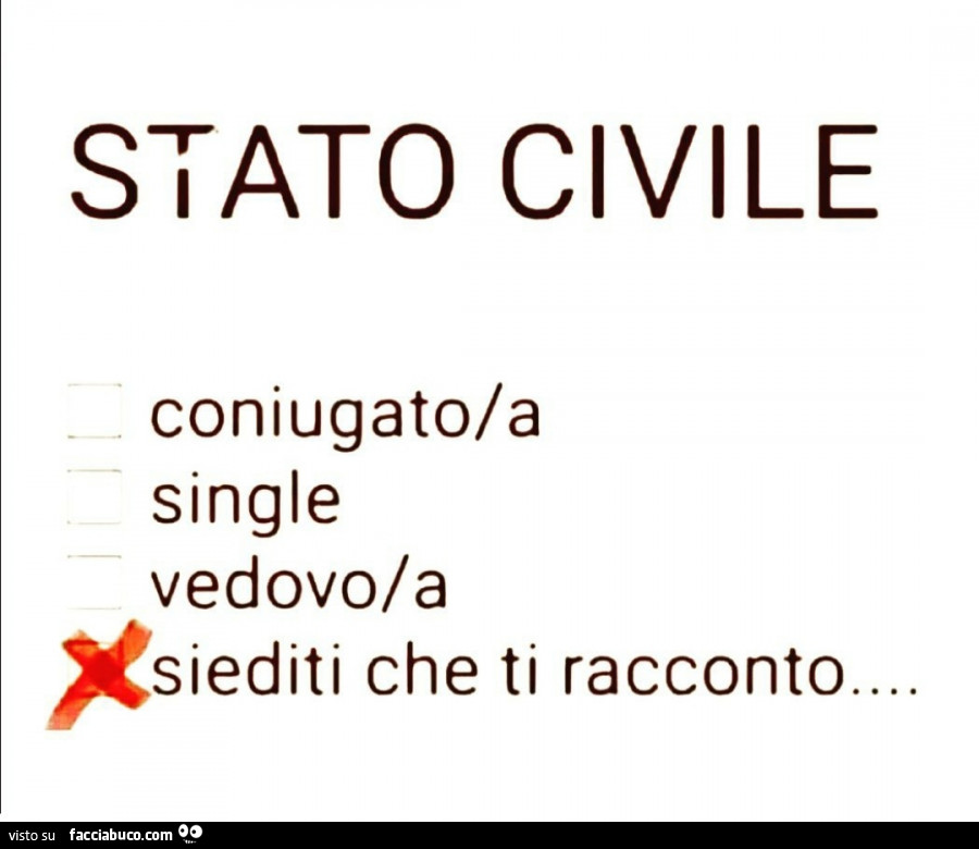 Stato civile: siediti che ti racconto