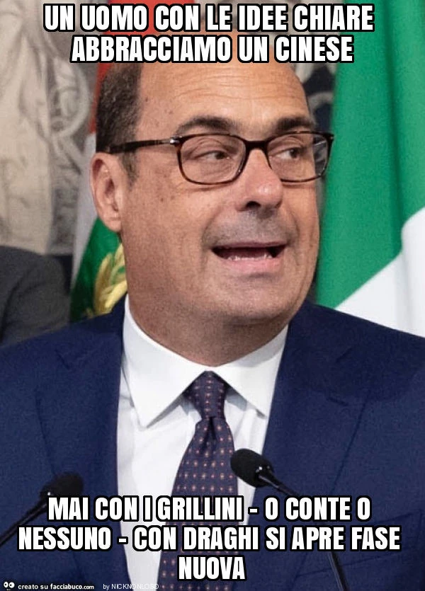 Un uomo con le idee chiare abbracciamo un cinese mai con i grillini - o conte o nessuno - con draghi si apre fase nuova