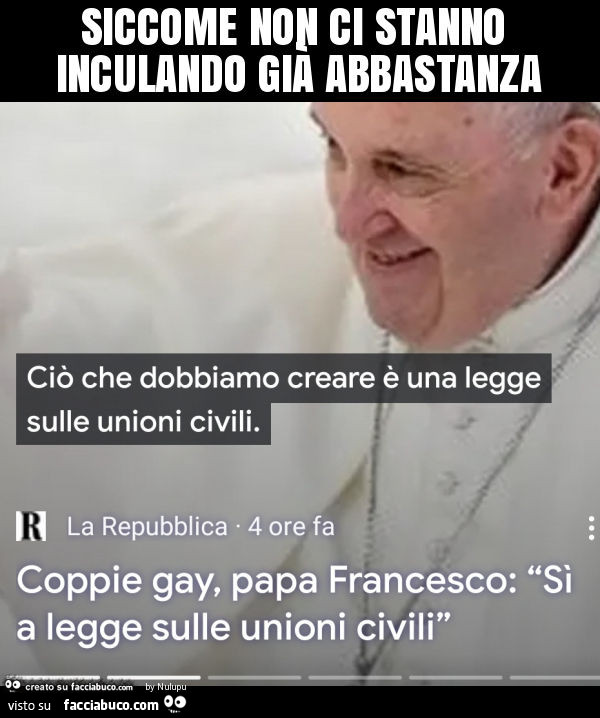 Siccome non ci stanno inculando già abbastanza