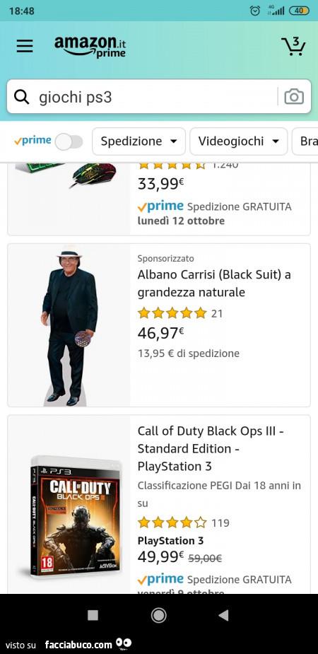 Albano Carrisi a grandezza naturale su Amazon