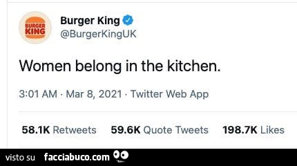 Burger King: women belong in the kitchen