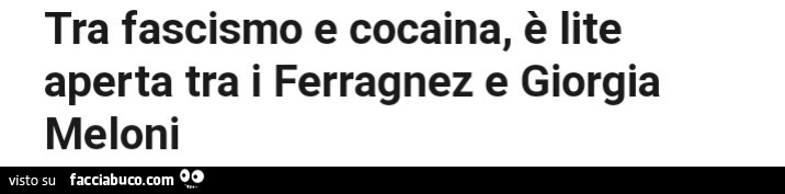 Tra fascismo e cocaina, è lite aperta tra i ferragnez e giorgia meloni
