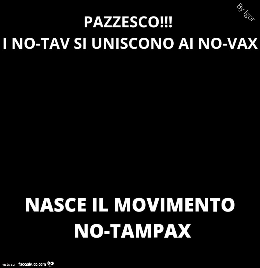 Pazzesco! I no-tav si uniscono al no-vax nasce il movimento no-tampax