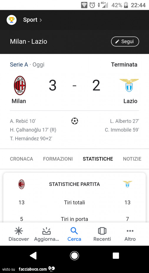 Milan 3 Lazio 2