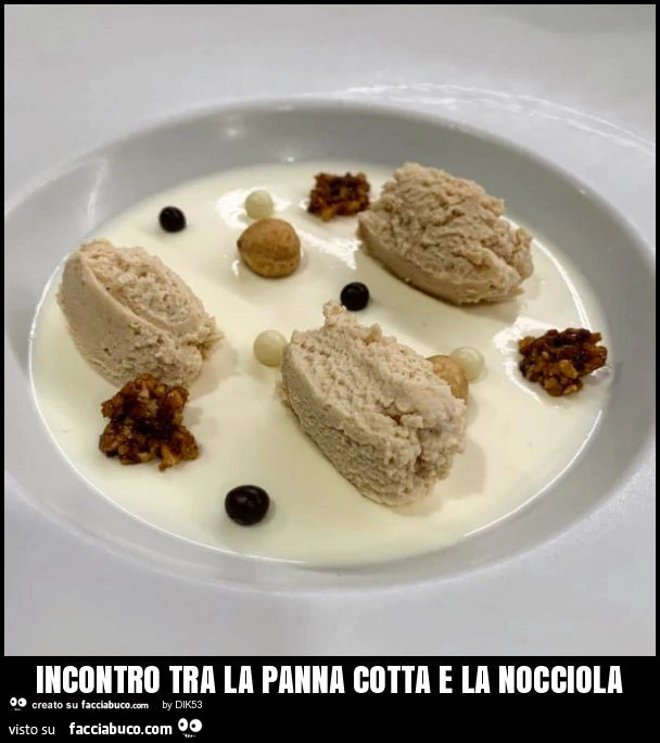 Incontro tra la panna cotta e la nocciola