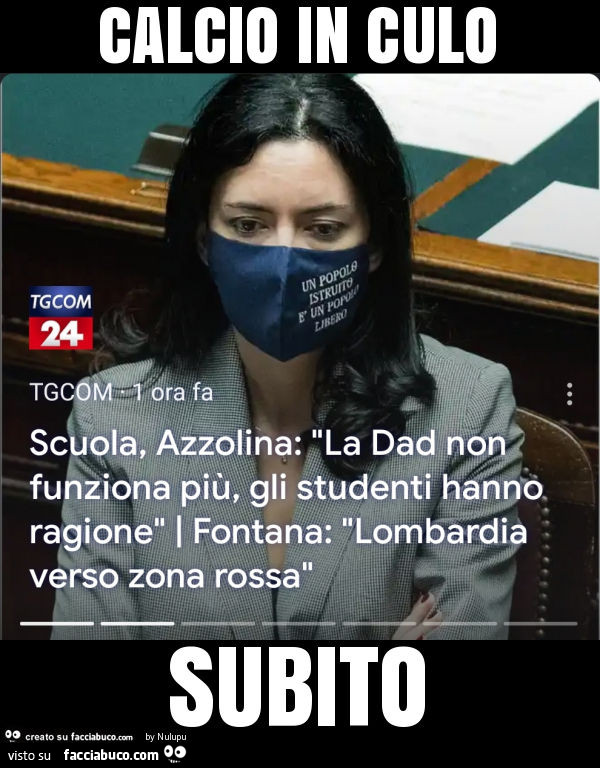 Calcio in culo subito