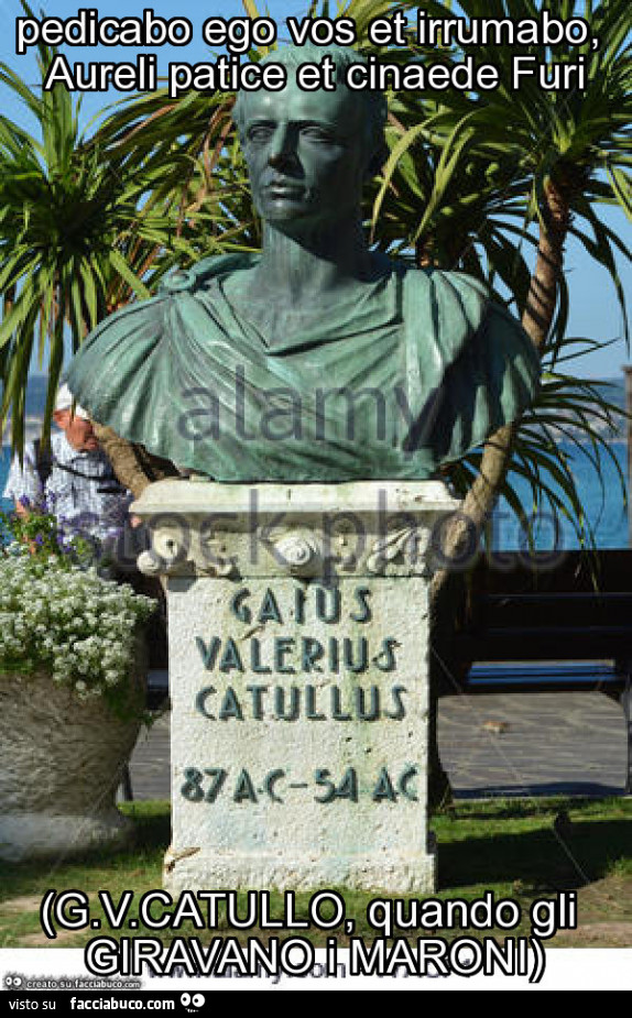 Pedicabo ego vos et irrumabo, aureli patice et cinaede furi (g. V. Catullo, quando gli giravano i maroni)