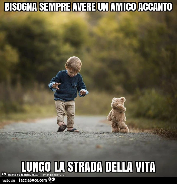 Bisogna sempre avere un amico accanto lungo la strada della vita