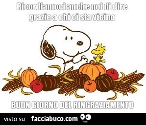 Ricordiamoci anche noi di dire grazie a chi ci sta vicino. Buon giorno del ringraziamento