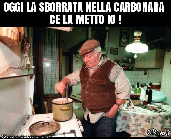 Oggi la sborrata nella carbonara ce la metto io