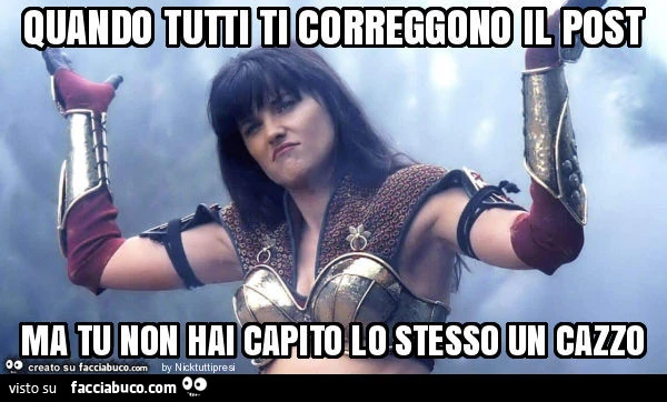 Quando tutti ti correggono il post ma tu non hai capito lo stesso un cazzo