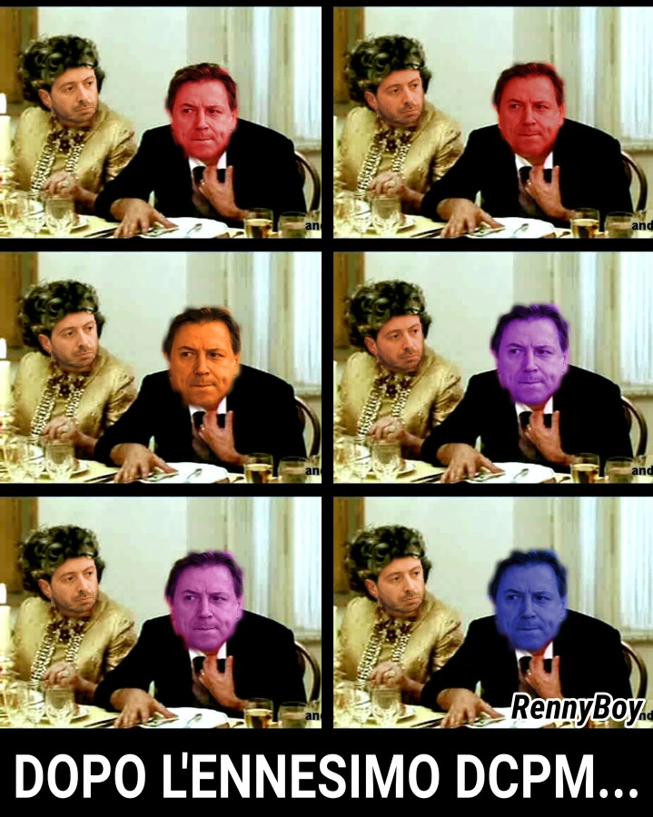 Colori di Conte: rosso, rosso pompeiano, arancio aragosta, viola, viola addobbo funebre, blu tenebra. &hellip; Sul blu tenebra Conte andò in coma cardiorespiratorio
