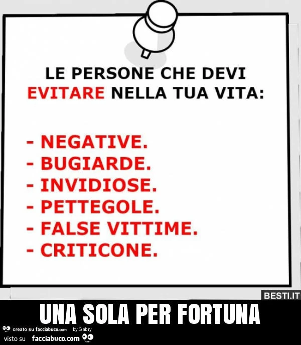 Una sola per fortuna