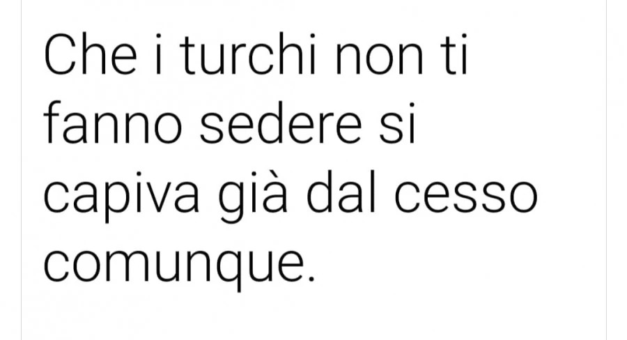 Che i turchi non ti fanno sedere si capiva già dal cesso comunque