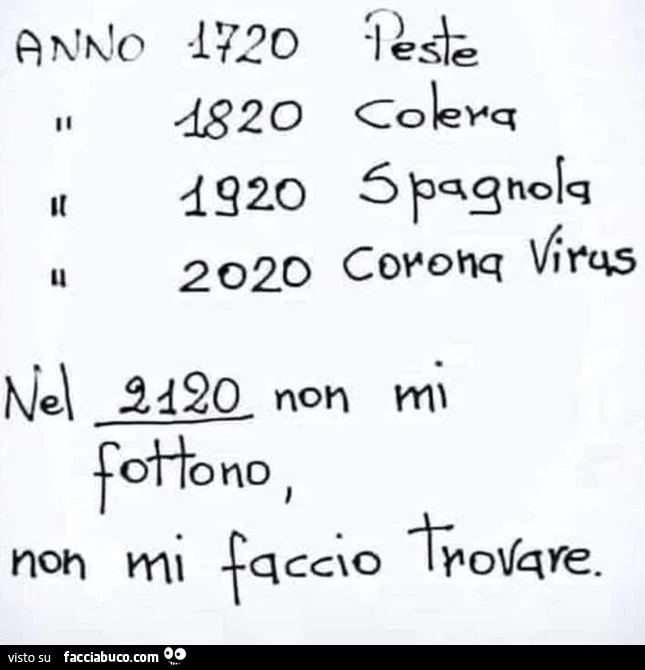Nel 2120 non mi fottono, non mi faccio trovare