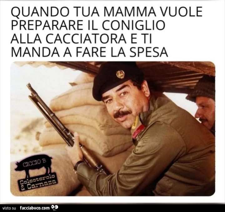Quando tua mamma vuole preparare il coniglio allacacciatora