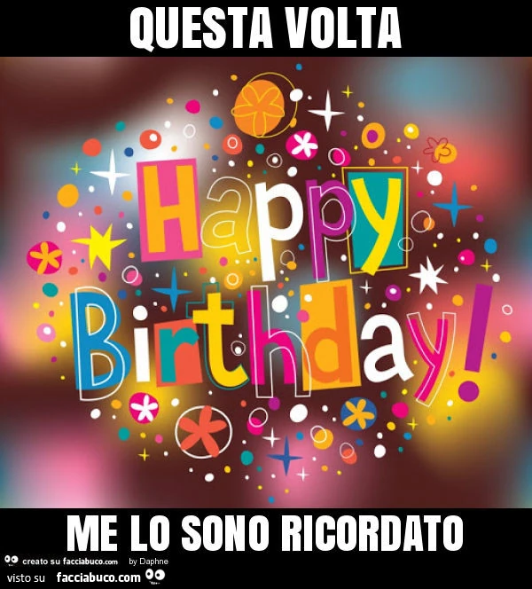 Questa volta me lo sono ricordato