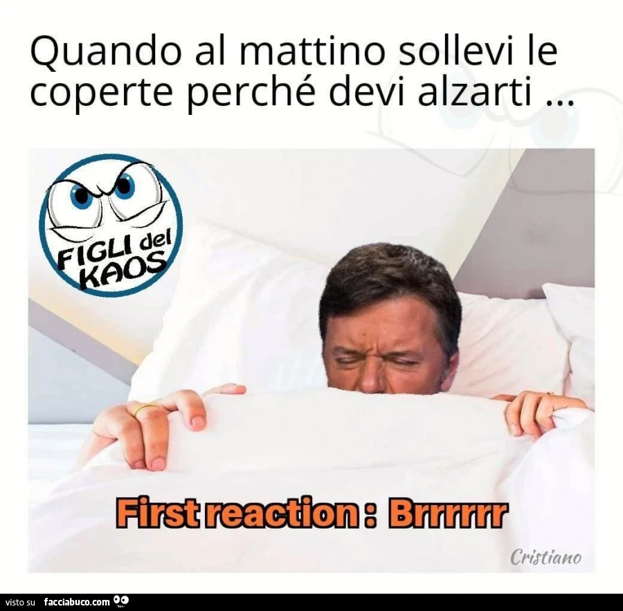Quando al mattino sollevi le coperte perché devi alzarti&hellip; first reaction brrrrrr