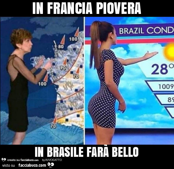 In francia piovera in brasile farà bello