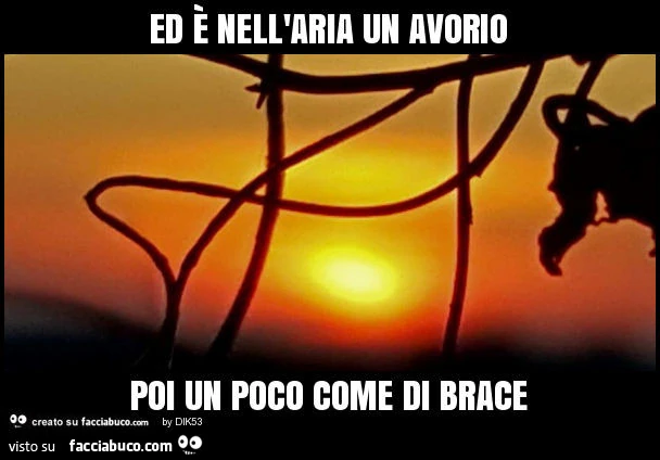 Ed è nell'aria un avorio poi un poco come di brace