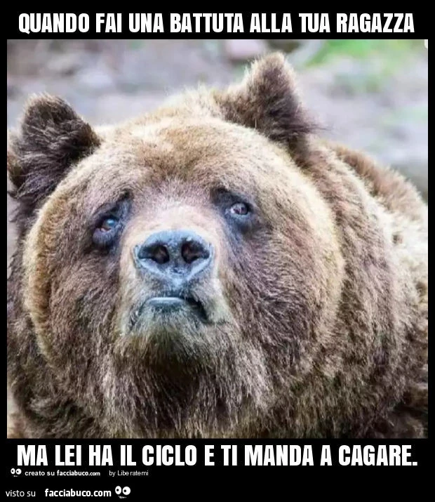 Quando fai una battuta alla tua ragazza ma lei ha il ciclo e ti manda a cagare