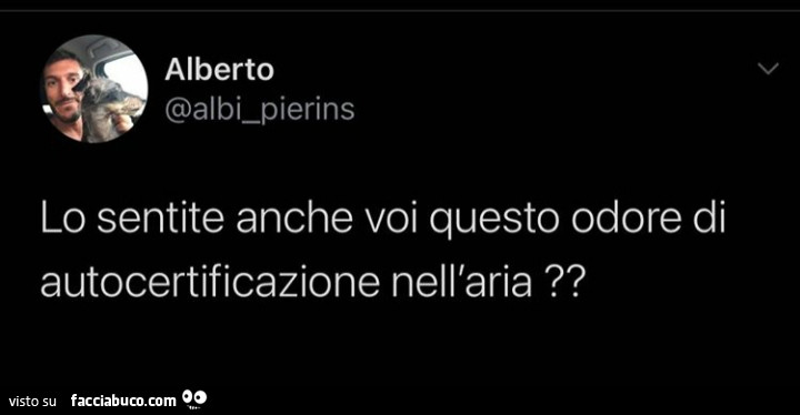 Lo sentite anche voi questo odore di autocertificazione nell'aria?