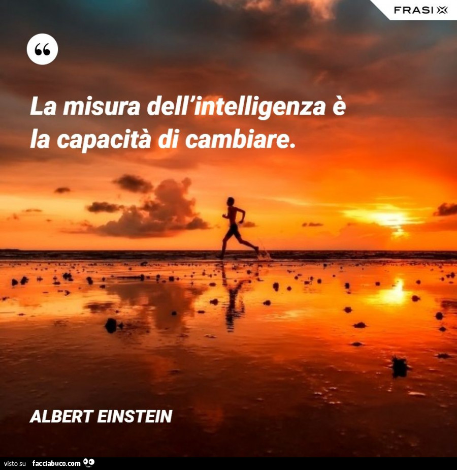 La misura dell'intelligenza è la capacità di cambiare. Albert Einstein