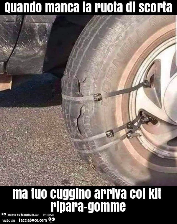 Quando manca la ruota di scorta ma tuo cuggino arriva col kit ripara-gomme