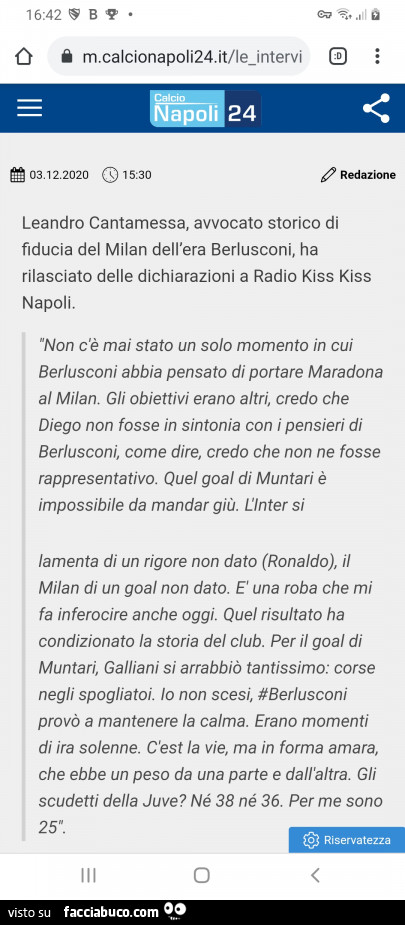 Leandro cantamessa, avvocato storico di fiducia del milan dell'era berlusconi, ha rilasciato delle dichiarazioni a radio kiss kiss napoli