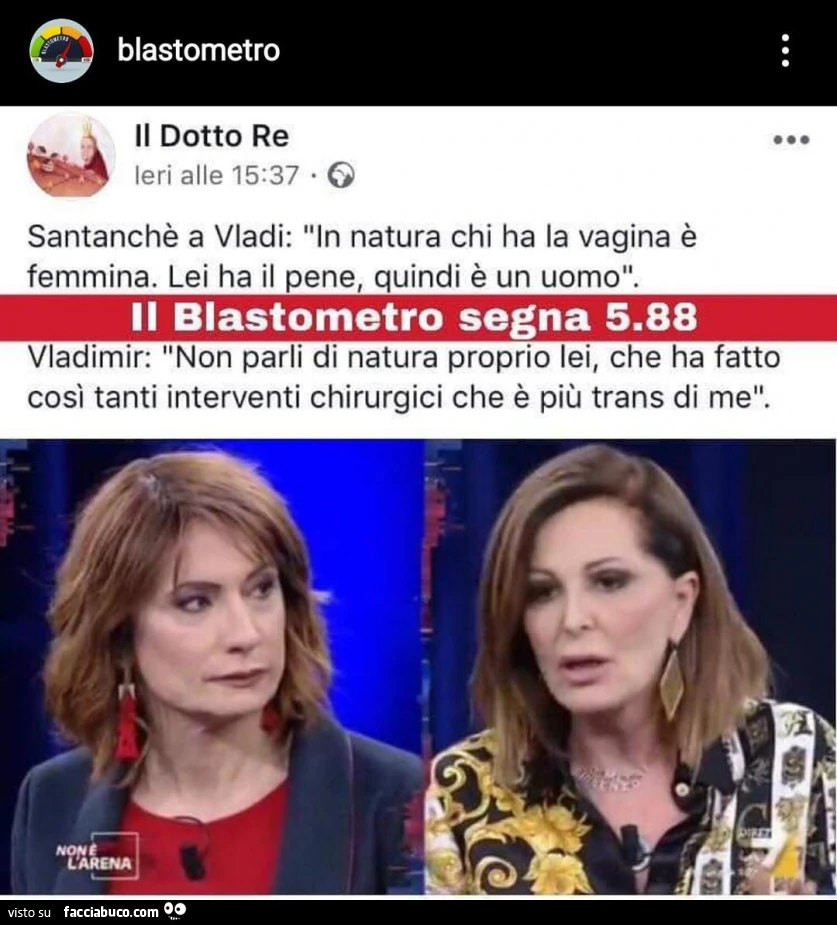 Il blastinetro segna 5,88, Vladimir Luxuria, e la Santanchè