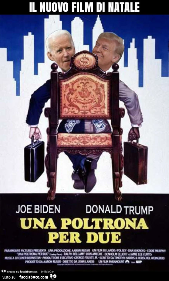 Il nuovo film di natale trump biden elezioni poltrona per due meme