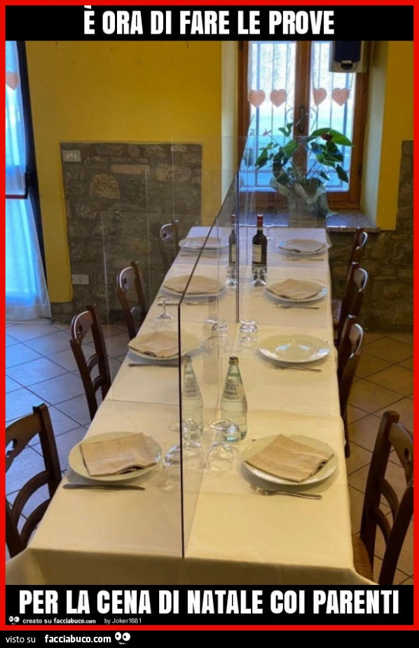 È ora di fare le prove per la cena di natale coi parenti