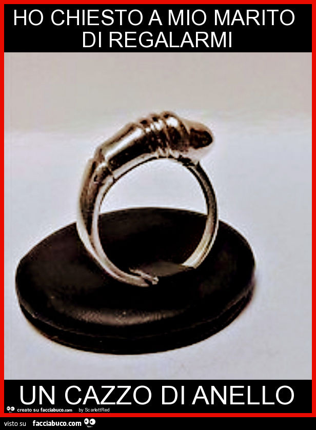 Ho chiesto a mio marito di regalarmi un cazzo di anello